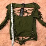 Current Mood  by Dolls Kill Alternative Spells Long Sleeve Cut Out Green Top Photo 6