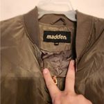 Madden olive green satin jacket size womens large Photo 2