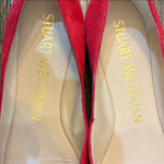 Stuart Weitzman  Adeliza Tonal Red Suede Ballet Flats 8 EUC Coquette Cherry Red Photo 2