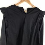 J Crew Factory Women's Black Long Sleeve Blouse Shoulder Ruffle Size M Photo 5