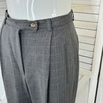 Geoffrey Beene Geoffrey‎ Beene Windowpane High Waist Cuff Hem Straight Leg Trouser Pants Grey 8 Photo 4