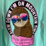 Simply Southern new with tags long sleeve sloth mountain time tee shirt Photo 2