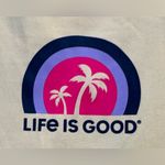 Life is Good Women’s yellow  active tank top - with palm trees - size Large Photo 3
