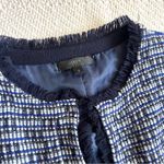 J.Crew  Wool Blend Tweed Cardigan Navy Blue Jacket Small Photo 5