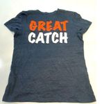 The Great Detroit Tigers " Catch" Blue V-Neck T-Shirt Women's Size L Photo 0