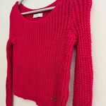Abercrombie & Fitch Loose Knit Long Sleeve Hot Pink Sweater Size: XS Photo 4