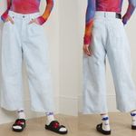 R 13 High Rise Copped Wide Leg Jeans Light Denim Cloudly Blue Women's Size 27 Photo 1