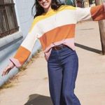 Madewell Striped Gladwell Balloon-Sleeve Pullover Sweater Photo 0