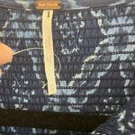 Free People  Blue Patterned Button Down Shirt Smocked Fabric Size XS Photo 5