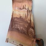 Y2K Desert Landscape Graphic Mesh Spaghetti Strap Dress Photo 3