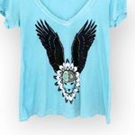 Wildfox VHTF: OG  Couture ❁ Festival Winged Logo Graphic T Shirt ❁ Aqua Blue ❁ S Photo 6