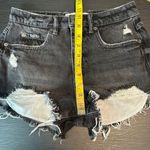 Garage  Black Cotton Mid-Rise Zip Fly Distressed Festival Shorts Women's Size 3 Photo 4