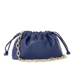 Jules Kae Brea pouch vegan leather in sapphire blue mini Bag with gold chain NEW Photo 6