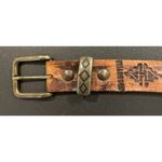 Hand Tooled Womens XL Brass Hardware Argentina Western Cowgirl Boho Hippie Aztec Brown Photo 2