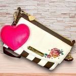 Betsey Johnson  "Luv Betsey" Striped Crossbody
Bag with Embroidered Rose 🌹 Photo 2