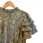 Nanette Lepore  Prairie Sage Paisley Ruffle Sleeve Blouse Large Photo 2