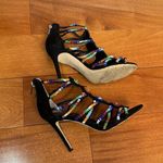 Sam Edelman  Strappy Beaded High Heel Black Sandals size 6.5 Photo 2