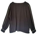 Vince Camuto V-Neck Contrast-Trim Blouse Size XL Modest Minimalist Office Career Photo 1