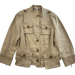 Banana Republic Heritage Sz 4 Flax Safari Jacket Utility Beige Sustainable Boho Photo 0
