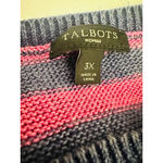 Talbots Linen Sweater Womens 3X Blue Pink Striped Pullover 3/4 Sleeve Colorful Photo 5