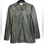 Maeve Anthropologie Kellie Faux Leather Trench Coat Size 8 Photo 4