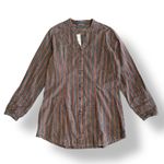 Woolrich  Women’s Waterbury Tunic Top L Gray Red Stripe Cotton‎ NWT Long Sleeve Photo 0