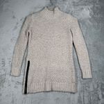 Banana Republic ‎ Sweater Womens S Tan Chunky Knit Mock Neck Zip Hem Cozy Neutral Photo 1