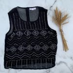 Patrons of Peace  beaded sheer button back blouse SMALL Photo 0