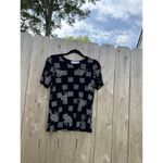 Jaclyn Smith Vintage Womens Blouse Slinky Knit No Iron Travel Size Small Black Photo 1