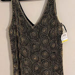 Oleg Cassini NWT  black tie VINTAGE 90s silk beaded circle deadstock top blouse Photo 0