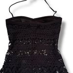 Robin Piccone Penelope Crochet Black Halter Neck Swimsuit Top Sz M Beach Pool Photo 3