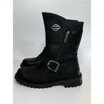 Harley davidson Motorcycle BOOTS womens black leather 6 zip pull slip ankle 8" Photo 2