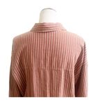 CALIA By Carrie Underwood Linen Blend Collared Shirt Button Front Small Brown Photo 3