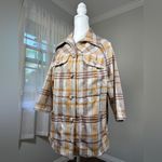 Vintage ‘70s Handmade Beige, Gold & Brown Plaid Button Front Lightweight Jacket Size XL Photo 1