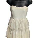 POOF‎ COUTURE Women’s Ivory Three Tier Ruffle Dress Size Medium Photo 0