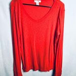 Kenar  Orange V-Neck Long Sleeve Shirt XL Photo 0