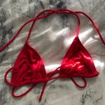 No Boundaries Red Triangle Bikini Top Photo 3