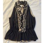 Neiman Marcus Black Ruffle Tank Blouse Fancy Robert Rodriguez x x Target Sheer Photo 0