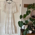Alice + Olivia Roseline White Lace Eyelet Maxi Dress Size Small Wedding Smocked Photo 10