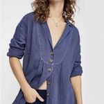 Free People  All About the Feels Navy Gauze top Photo 0