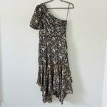 ASTR The Label Santorini Midi Dress Black Taupe Metallic Floral M Photo 2