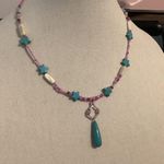 Handmade Night Pink Garden Beaded Necklace Photo 4