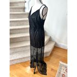 Lulus  Glitter Sweetheart Illusion Sheer Maxi Gown Scalloped Trim Photo 3