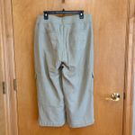 Wearables Beige Linen Blend Capri Pants Womens Large Cargo Drawstring Tan Photo 1