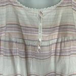 Sonoma  Women's Poplin Nightgown Size Medium Cream Pink Sleeveless‎ Lightweight Photo 2