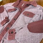 Free People  Ruby Jacket Pink Burgundy Fleece Shacket Sz Small Oversized Boho Photo 9