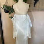 Lulus NWOT  Everlasting Desire White Mesh Pearl Off-the-Shoulder Maxi Dress Photo 6