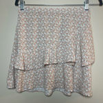 Japna  Pink and White Floral Mini Skirt Photo 0