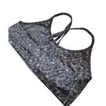 Beyond Yoga NWOT  Women Large Lux Atlas Bra Shimmery Navy Blue Black Animal Print Photo 7