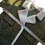 ZARA  Knit Olive Green Scherling Oversized Coat Photo 6